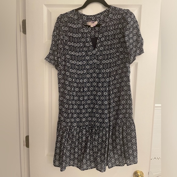 LOFT Pintucked Flounce Dress - Picture 2 of 6